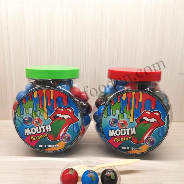 Bubble gum with tongue printing